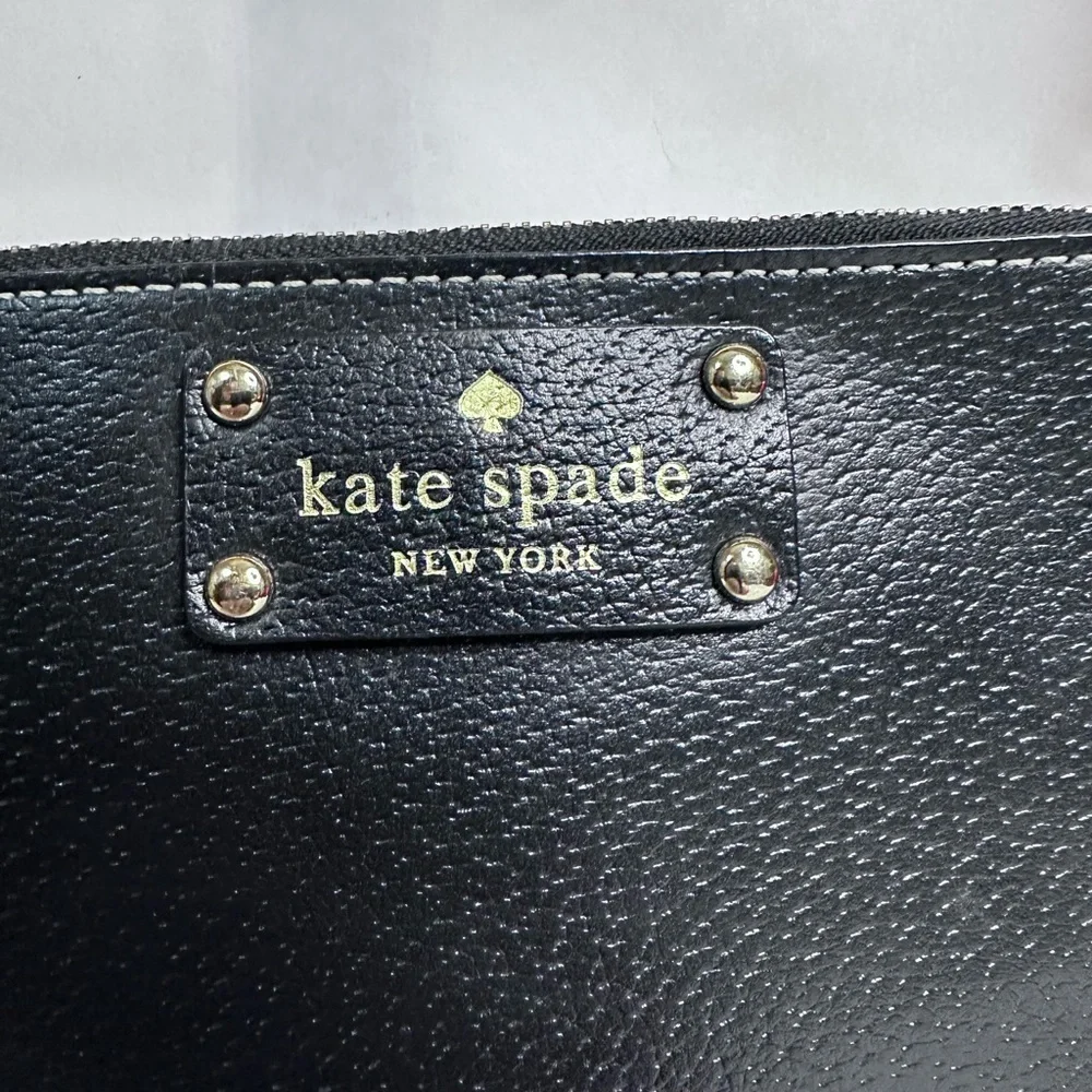 Kate Spade Wellesley Linet Leather Wristlet Top Handle – Black